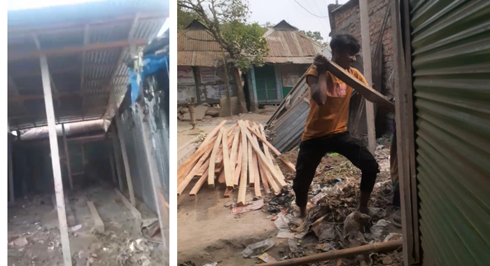 কুমিল্লার চান্দিনায় জমি দখল করে দোকান স্থাপন